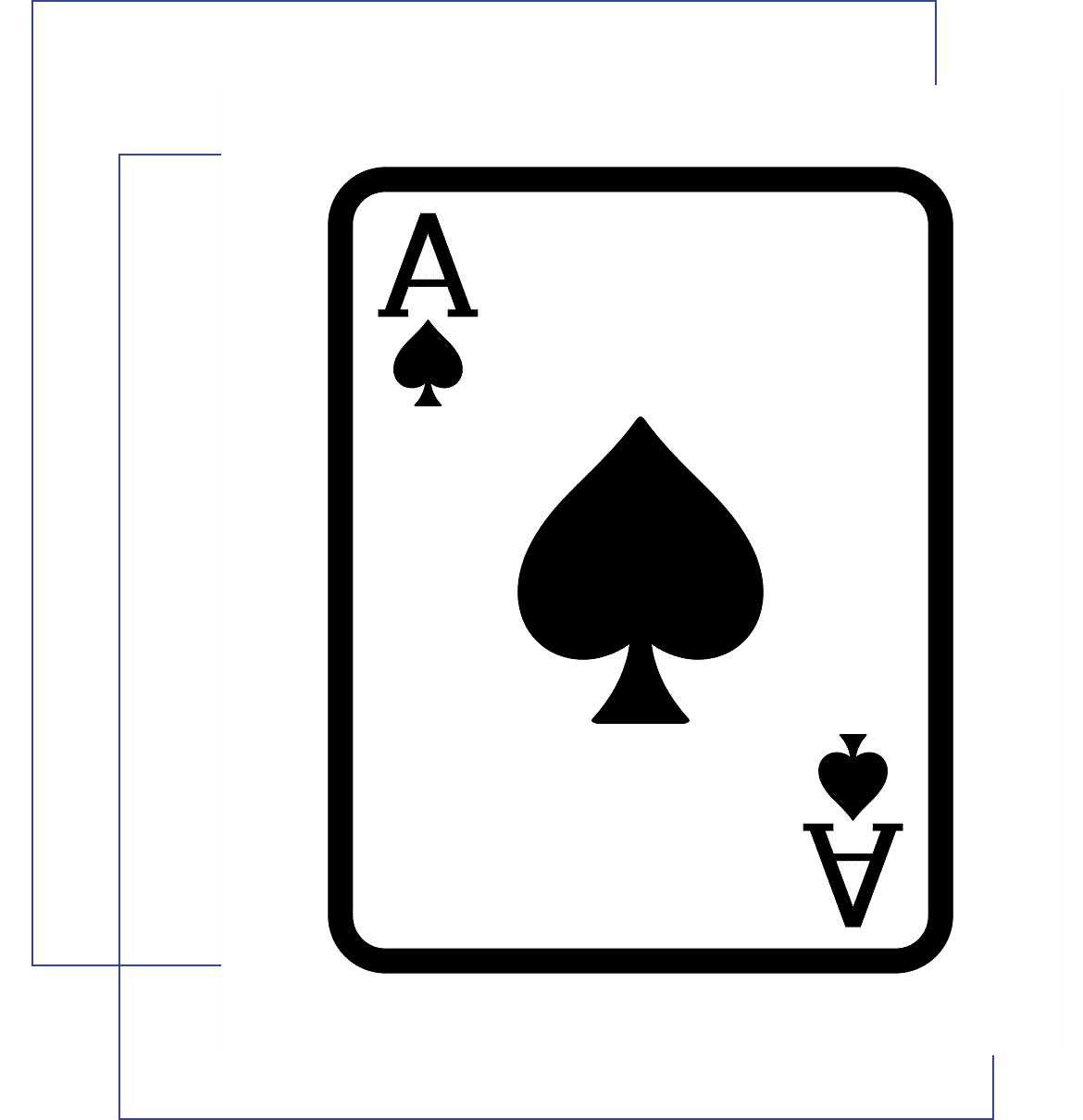Ace of spades playing card illustration.